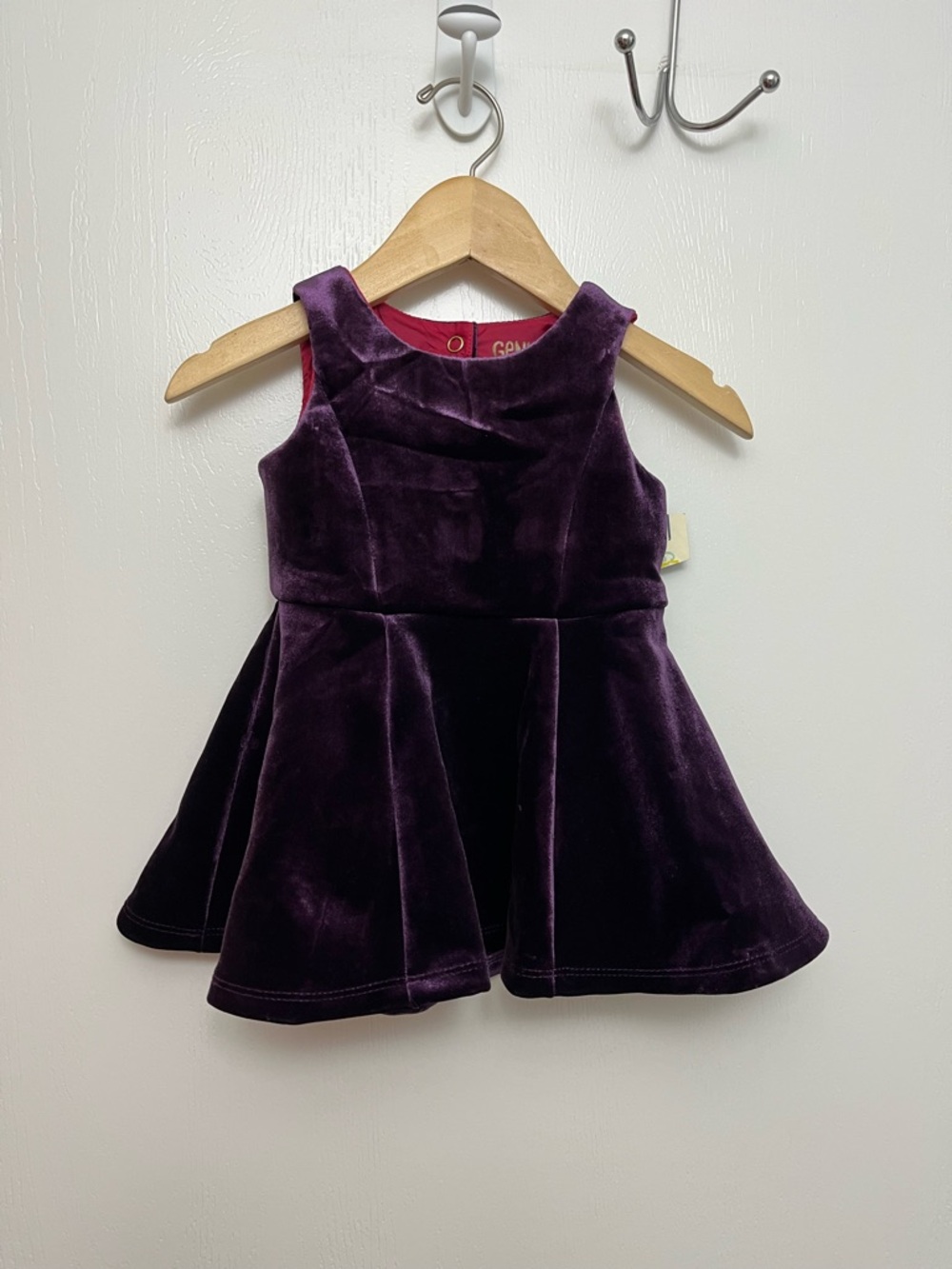 OshKosh B'gosh Deep Purple Velvet Toddler Dress with Pink Lining